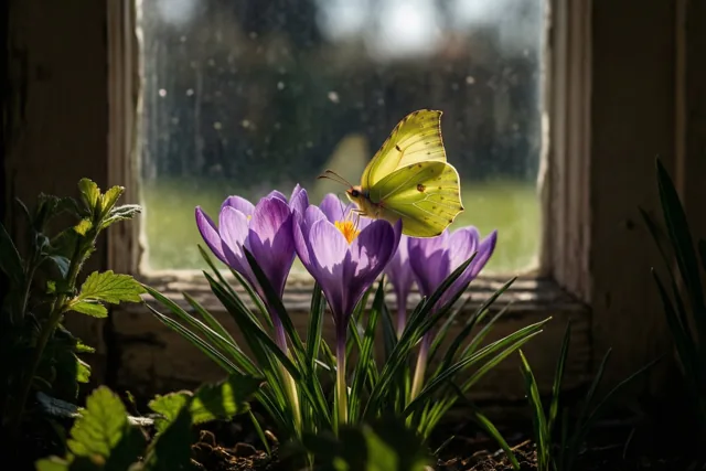 Een vlinder brengt lente binnen