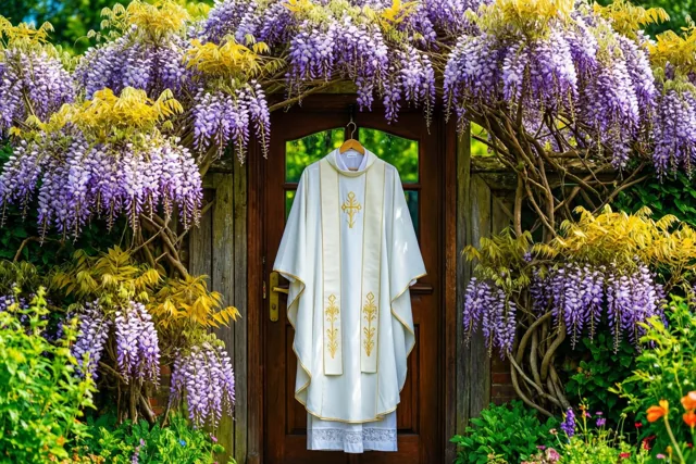Bloesems rond je communiegewaad