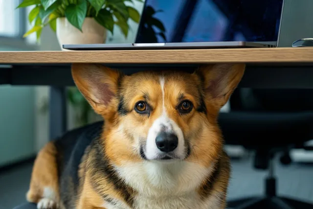 Corgi wenst je veel werksucces