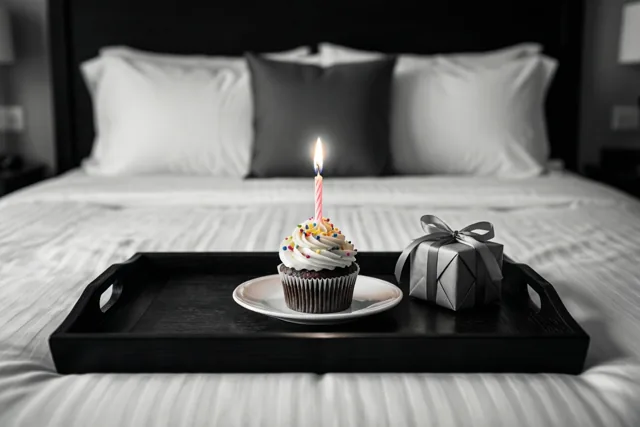 Een klein feest op bed