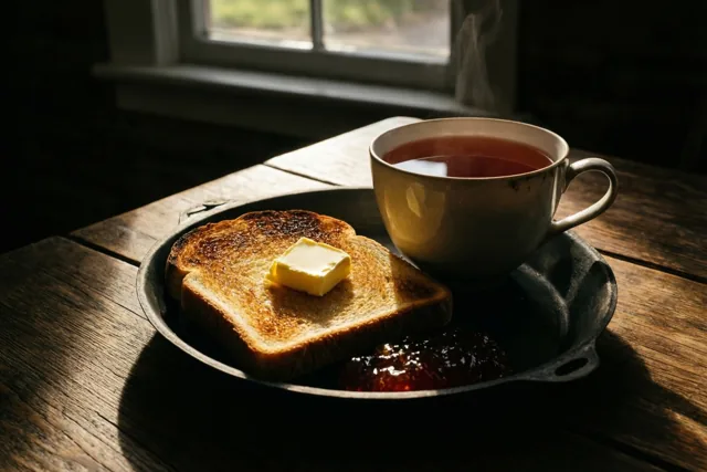Goedemorgen met warme thee