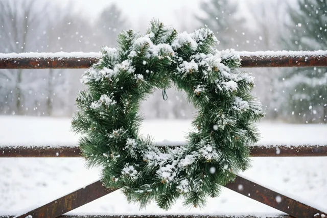 Landelijke kerst in de sneeuw