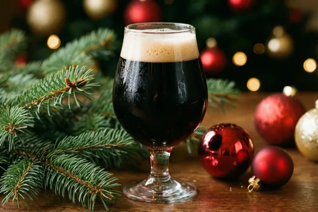 Een kersttoast met donker bier