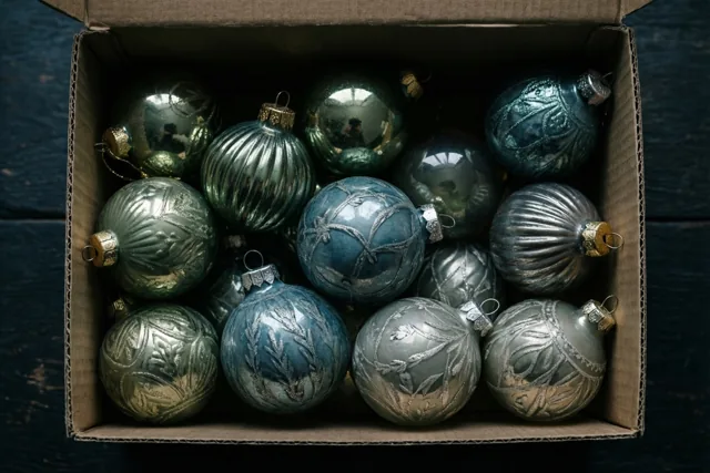 Kerstschatten in koel glas