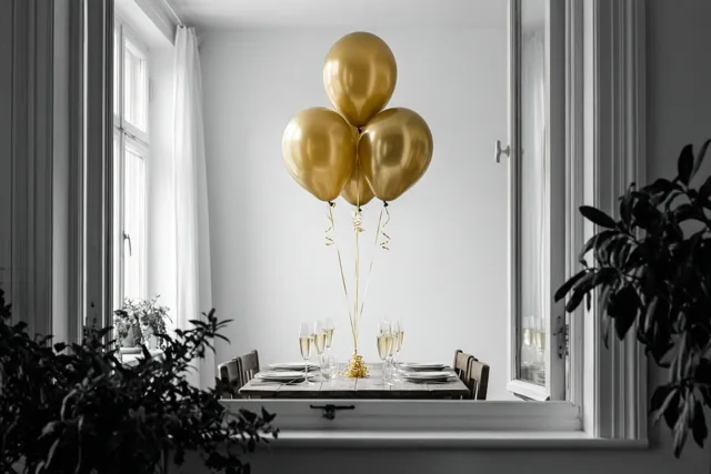 Drie ballonnen, een dikke proficiat