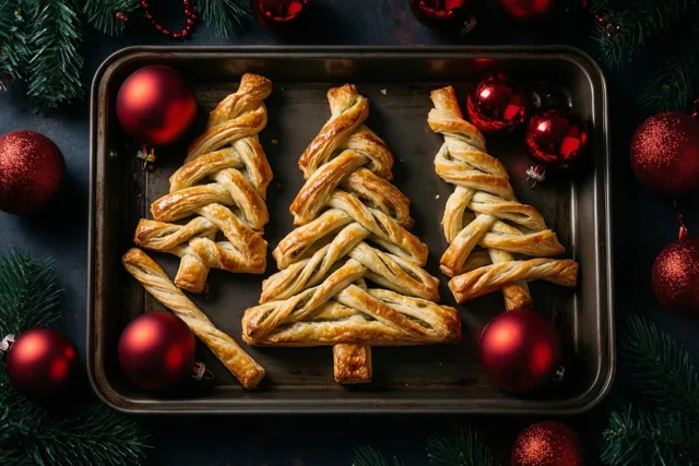 Drie kerstboompjes uit de oven
