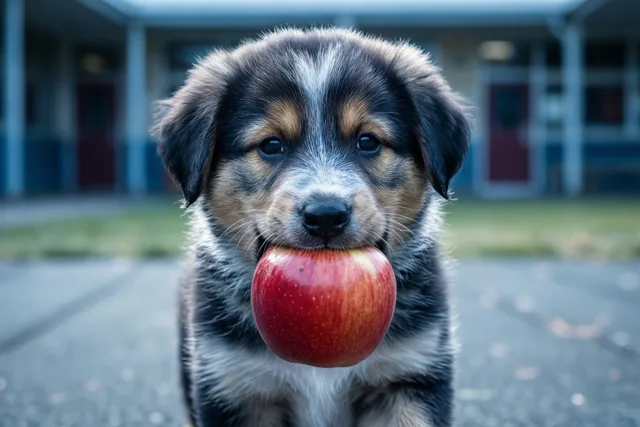 Een puppy brengt je dank