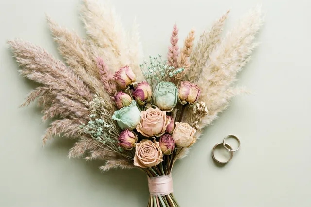 Een jawoord tussen droogbloemen
