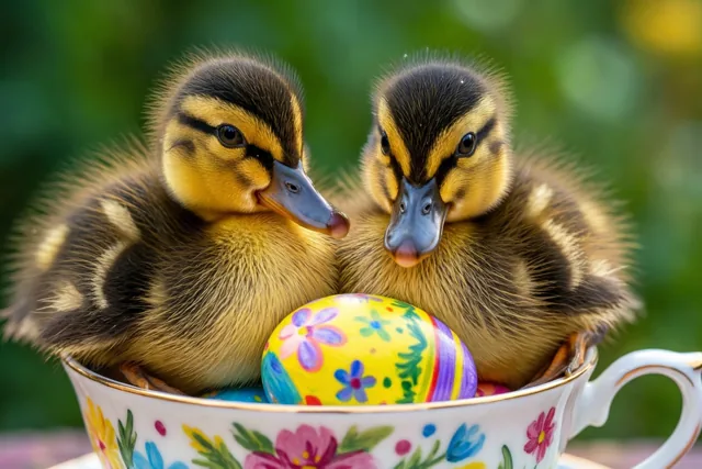 Donzige paasgroetjes met bloemetjes