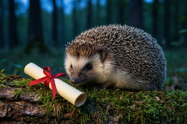 Een egel met goed nieuws