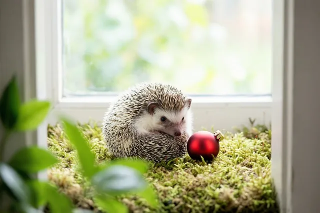 Kerstbezoek van een egeltje