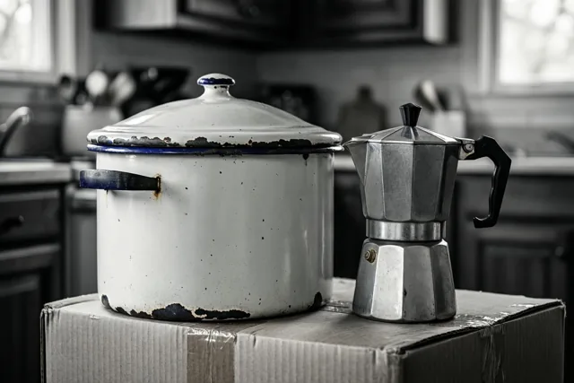 De oude koffiepot mag mee