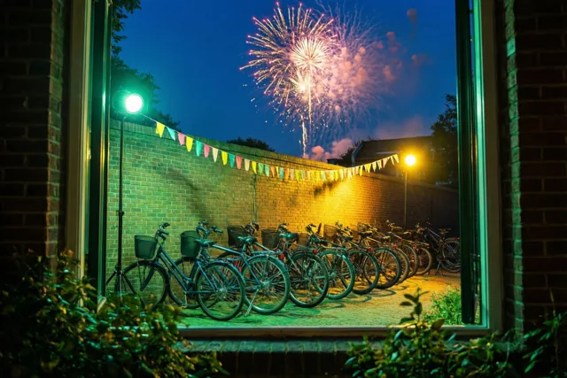Nieuwjaar met zicht op de fietsen