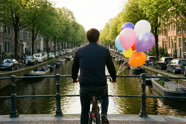 Verjaardagskleuren langs het kanaal