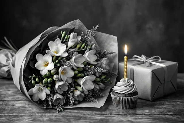 Freesia's en een verjaardagswens