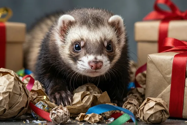 Een fret tussen je cadeautjes