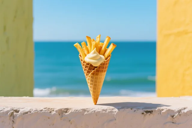 Frietjes met zeezicht