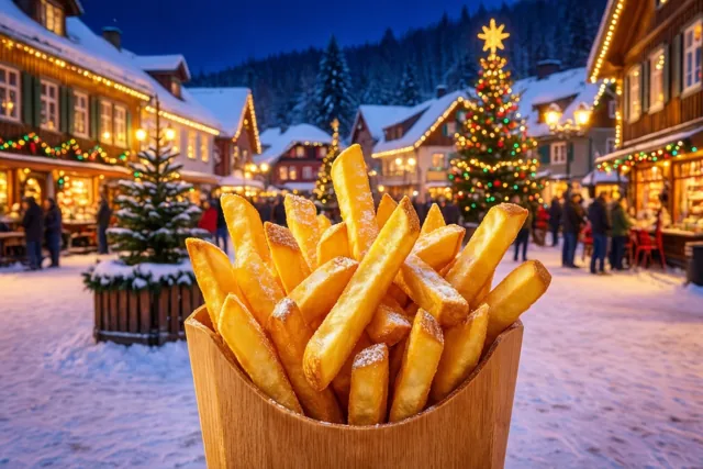 Frietjes onder de kerstboom