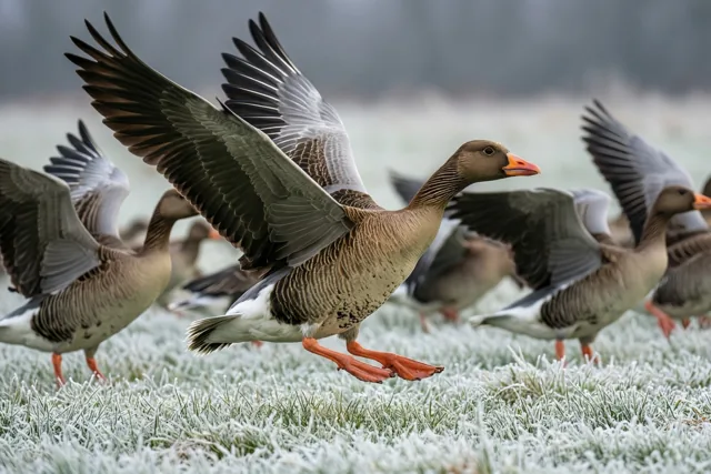 Ganzen strijken winters neer