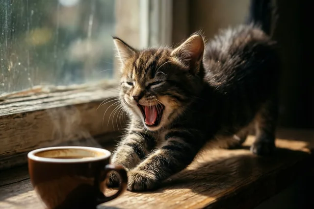 Eerst geeuwen, dan koffie