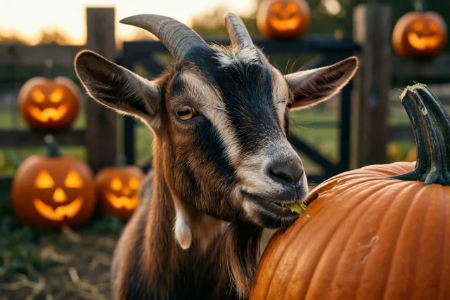 Halloweenhapje voor de geit