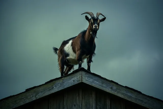 Geit geslaagd voor hoogklimmen