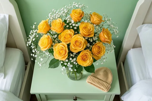 Gele rozen voor jullie zonnetje