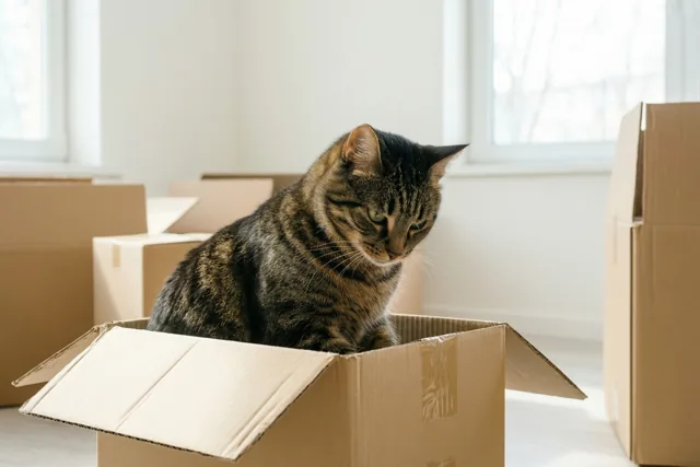 De kat is al thuis
