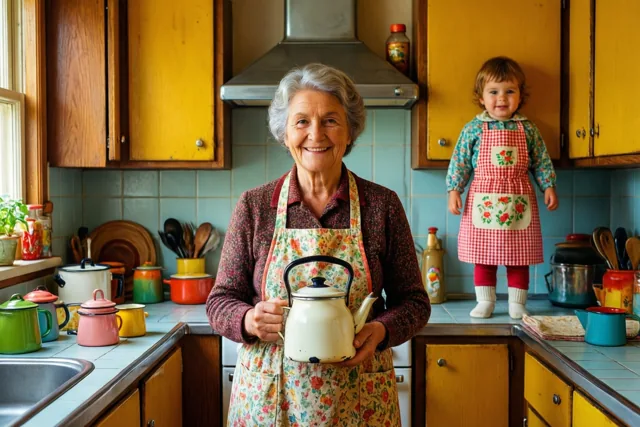 Oma's glimlach in de keuken
