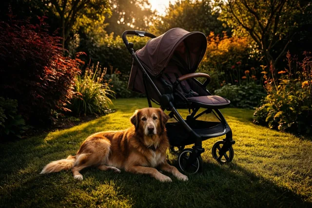 Babygeluk met een golden retriever