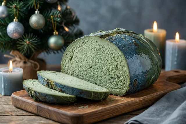 Groen brood op de kersttafel