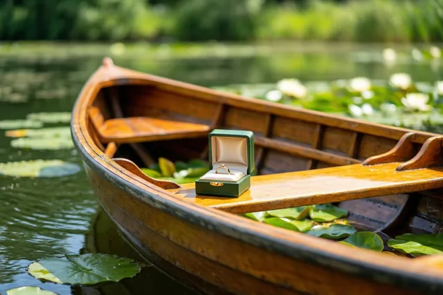 Een ja tussen de waterlelies