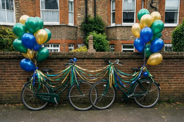 Verjaardagslinten aan de fiets
