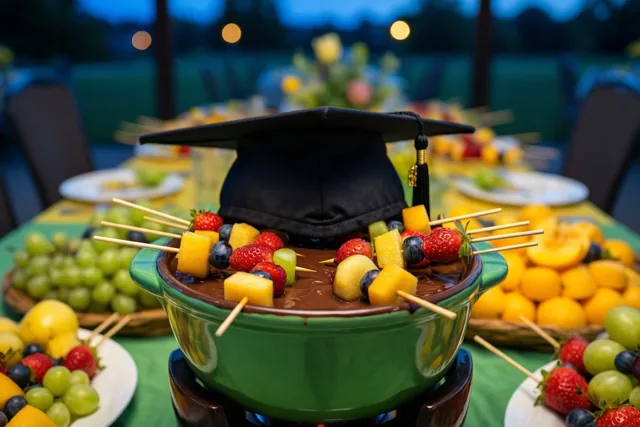 Fonduefeest voor de geslaagde