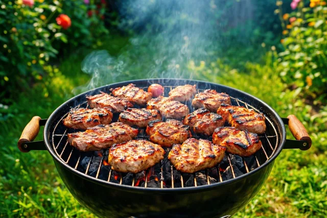 Papa aan de barbecue