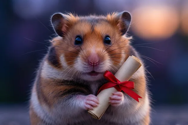 Hamster met een knap resultaat