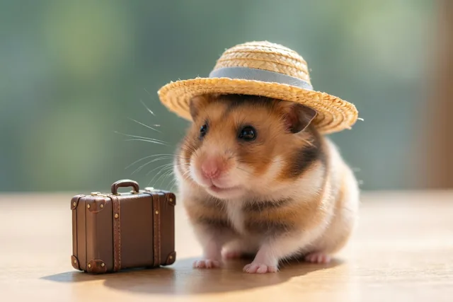 Hamstertje klaar voor vertrek