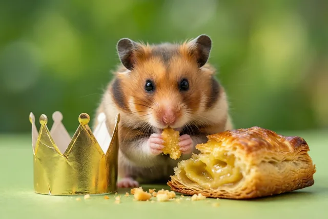 Een kroontje naast de hamster