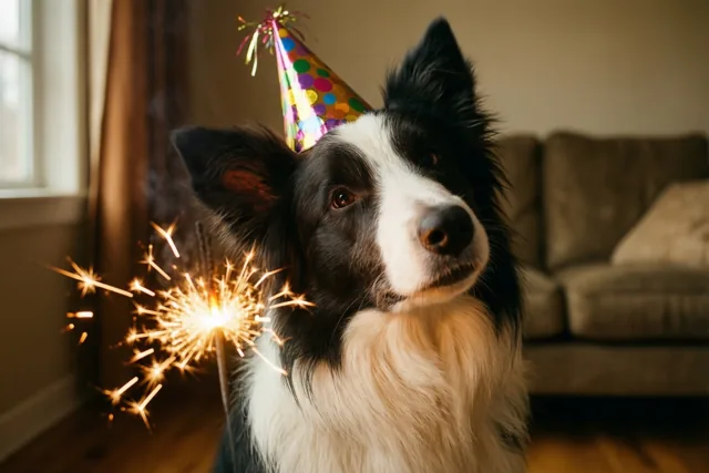 Nieuwjaar boeit deze hond