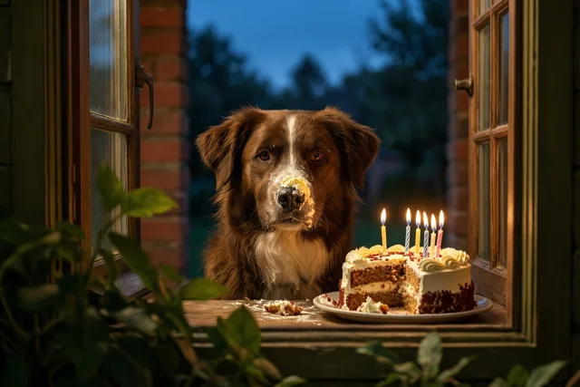 De taart overleefde de hond niet