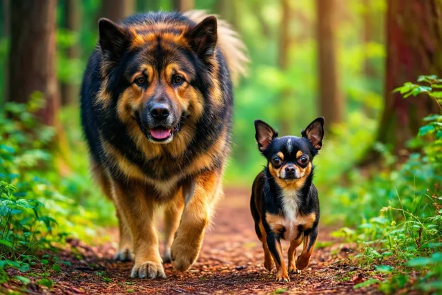 Twee honden, dezelfde weg