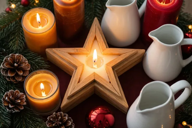 Kerstwarmte rond een ster