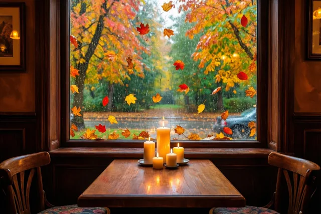 Herfst buiten, kaarsjes binnen