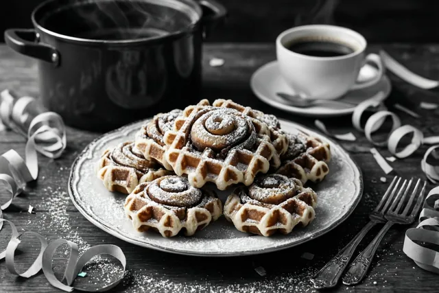 Nieuwjaar met koffie en kaneelwafels