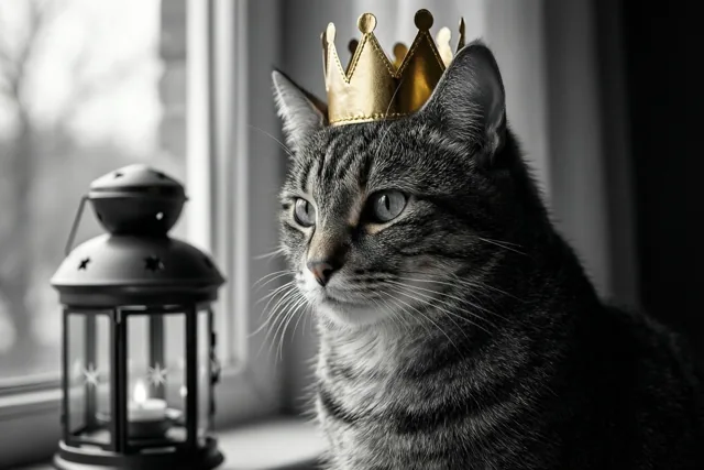 Een gouden kroon voor poes