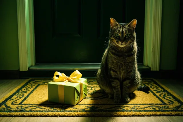 Merci van de gestreepte kat