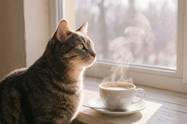Samen met de kat wakker