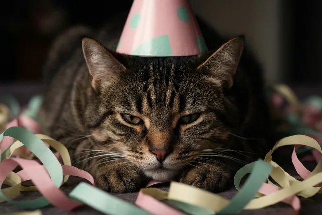 De kat slaat het verjaardagsfeest over