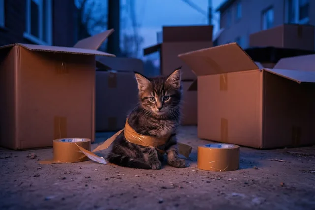 Kleine kat, grote inpakklus