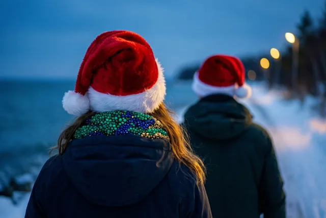 Een kerstwandeling met twee